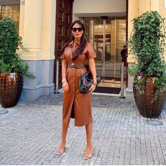 Zara faux leather dress - Picture 2 of 14